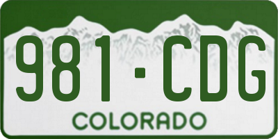 CO license plate 981CDG