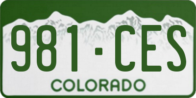 CO license plate 981CES