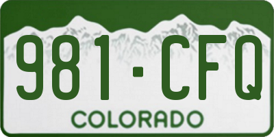 CO license plate 981CFQ