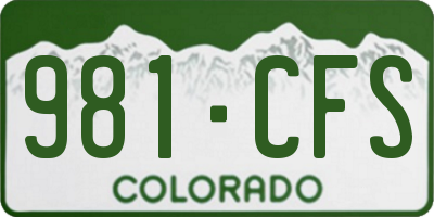 CO license plate 981CFS