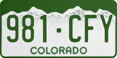 CO license plate 981CFY