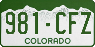 CO license plate 981CFZ