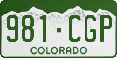 CO license plate 981CGP