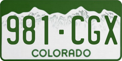 CO license plate 981CGX