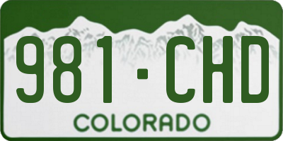 CO license plate 981CHD