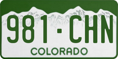 CO license plate 981CHN