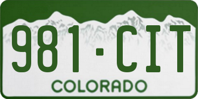 CO license plate 981CIT