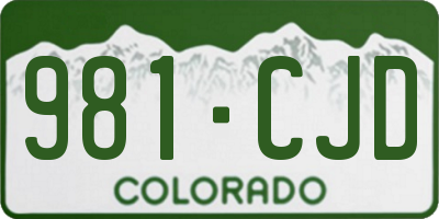 CO license plate 981CJD