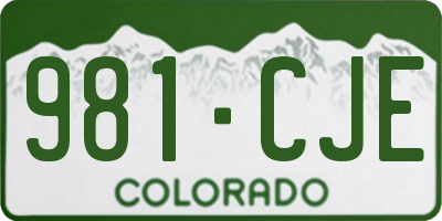 CO license plate 981CJE