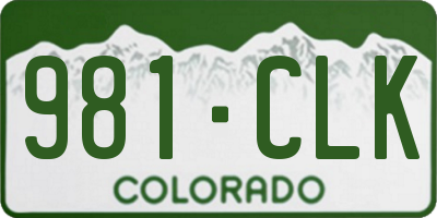 CO license plate 981CLK