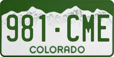 CO license plate 981CME