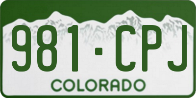 CO license plate 981CPJ
