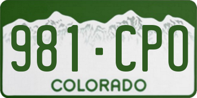 CO license plate 981CPO