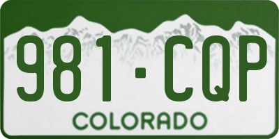 CO license plate 981CQP