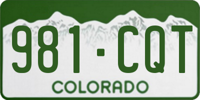 CO license plate 981CQT