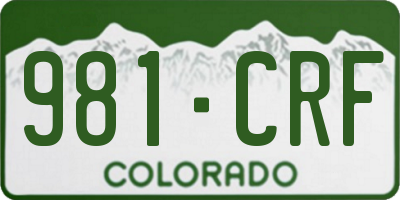 CO license plate 981CRF