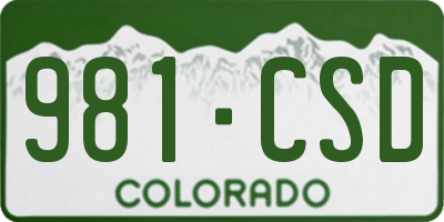 CO license plate 981CSD