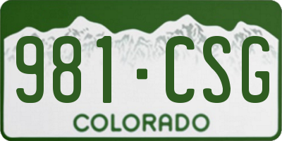 CO license plate 981CSG