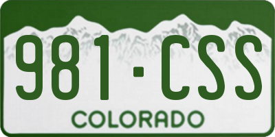 CO license plate 981CSS