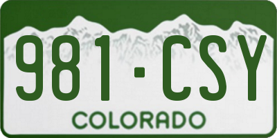 CO license plate 981CSY