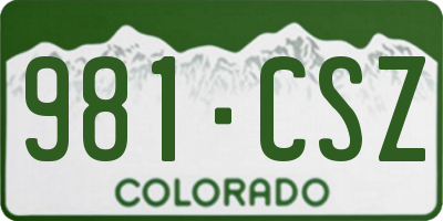 CO license plate 981CSZ