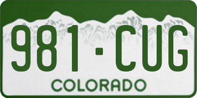 CO license plate 981CUG