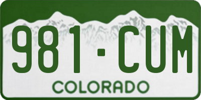 CO license plate 981CUM