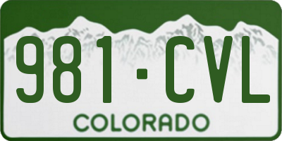 CO license plate 981CVL
