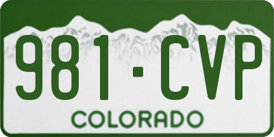 CO license plate 981CVP