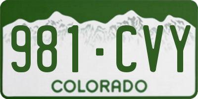 CO license plate 981CVY