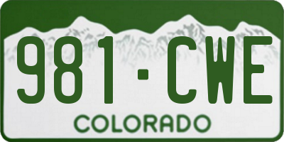 CO license plate 981CWE