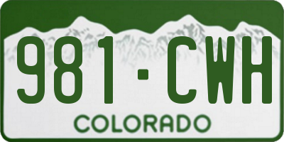 CO license plate 981CWH