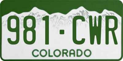 CO license plate 981CWR