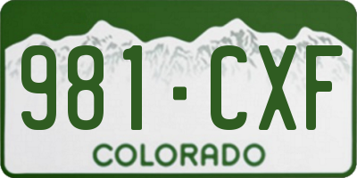 CO license plate 981CXF