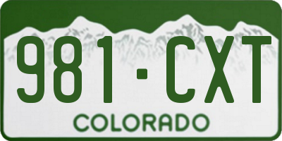 CO license plate 981CXT