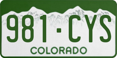 CO license plate 981CYS