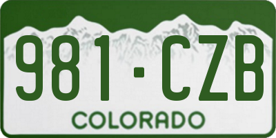 CO license plate 981CZB