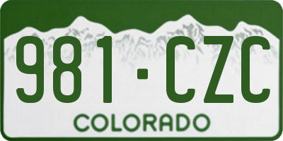 CO license plate 981CZC