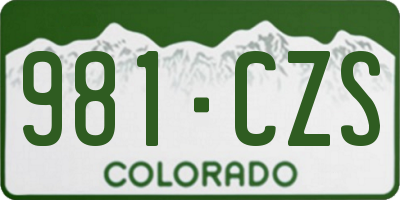 CO license plate 981CZS