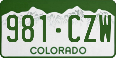 CO license plate 981CZW