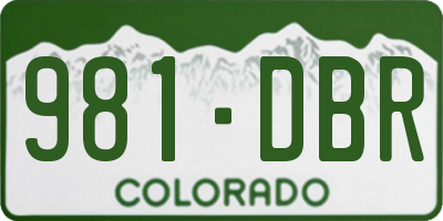 CO license plate 981DBR