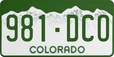 CO license plate 981DCO