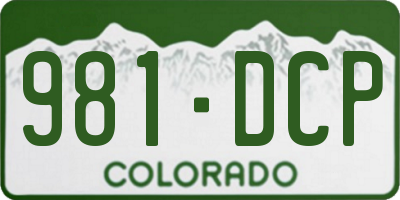 CO license plate 981DCP