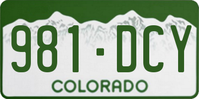 CO license plate 981DCY