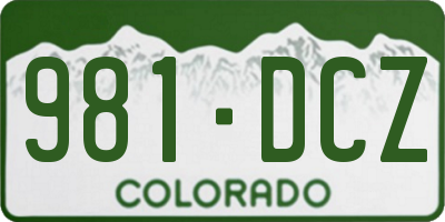 CO license plate 981DCZ