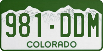 CO license plate 981DDM