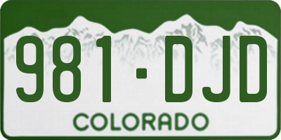 CO license plate 981DJD