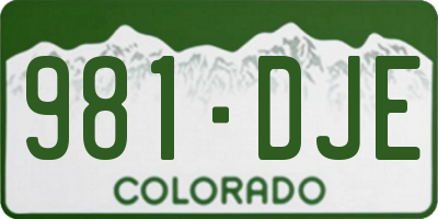 CO license plate 981DJE