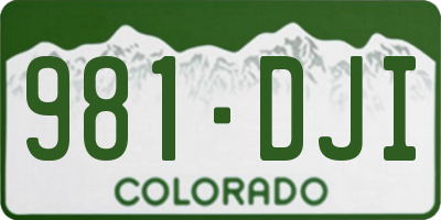 CO license plate 981DJI