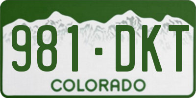 CO license plate 981DKT